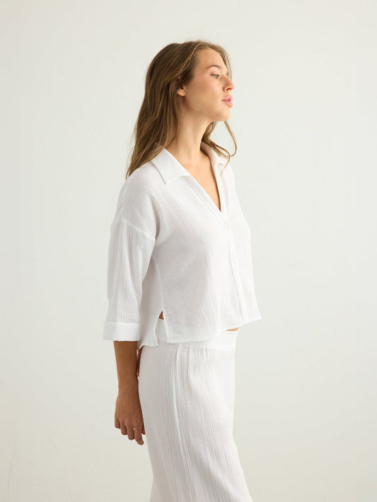 Aura Mini Shirt - White