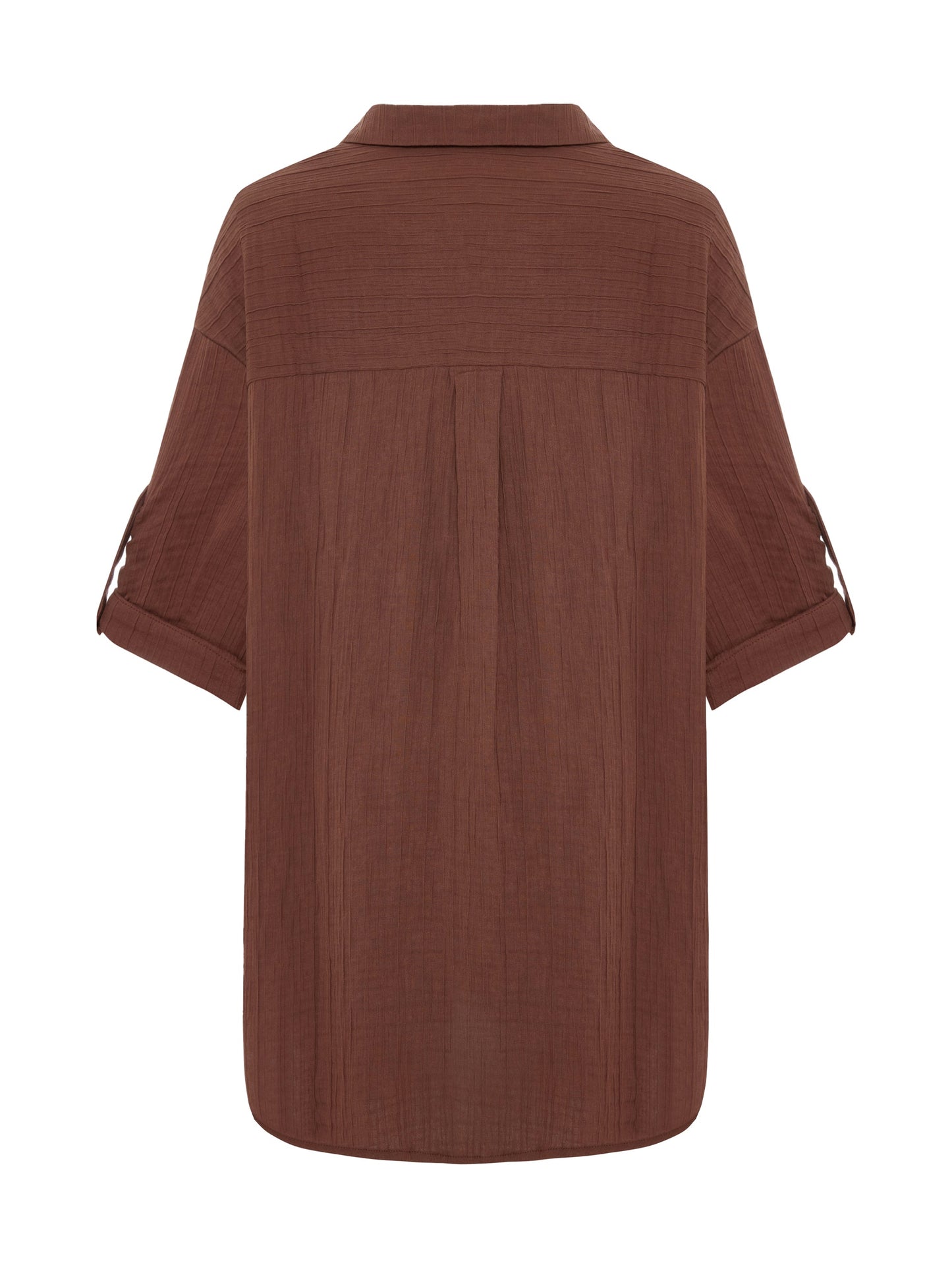 Kaya Oversized Shirt Dress - Terracotta
