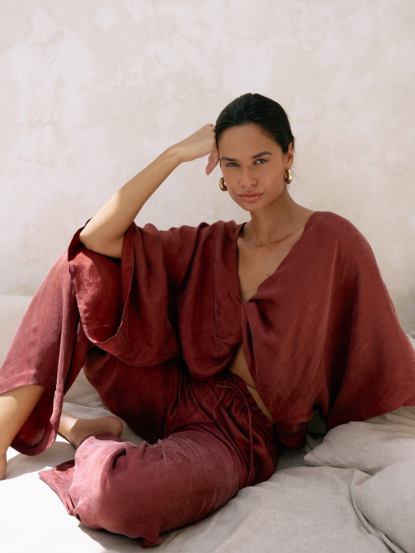Lucid Knot Top - Burgundy