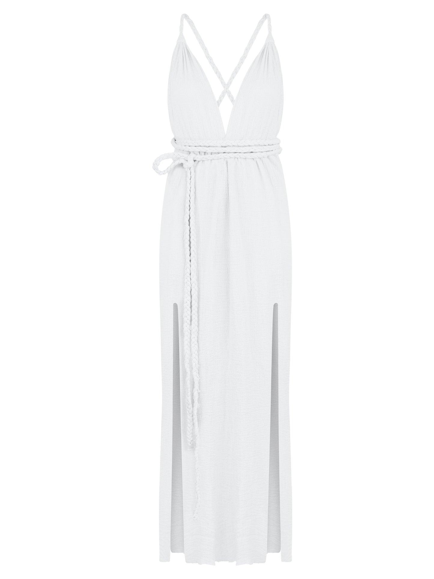 Muse Braided Straps Dress - White