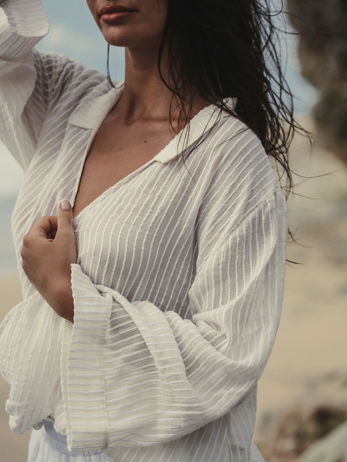 Sade Top - White Stripes