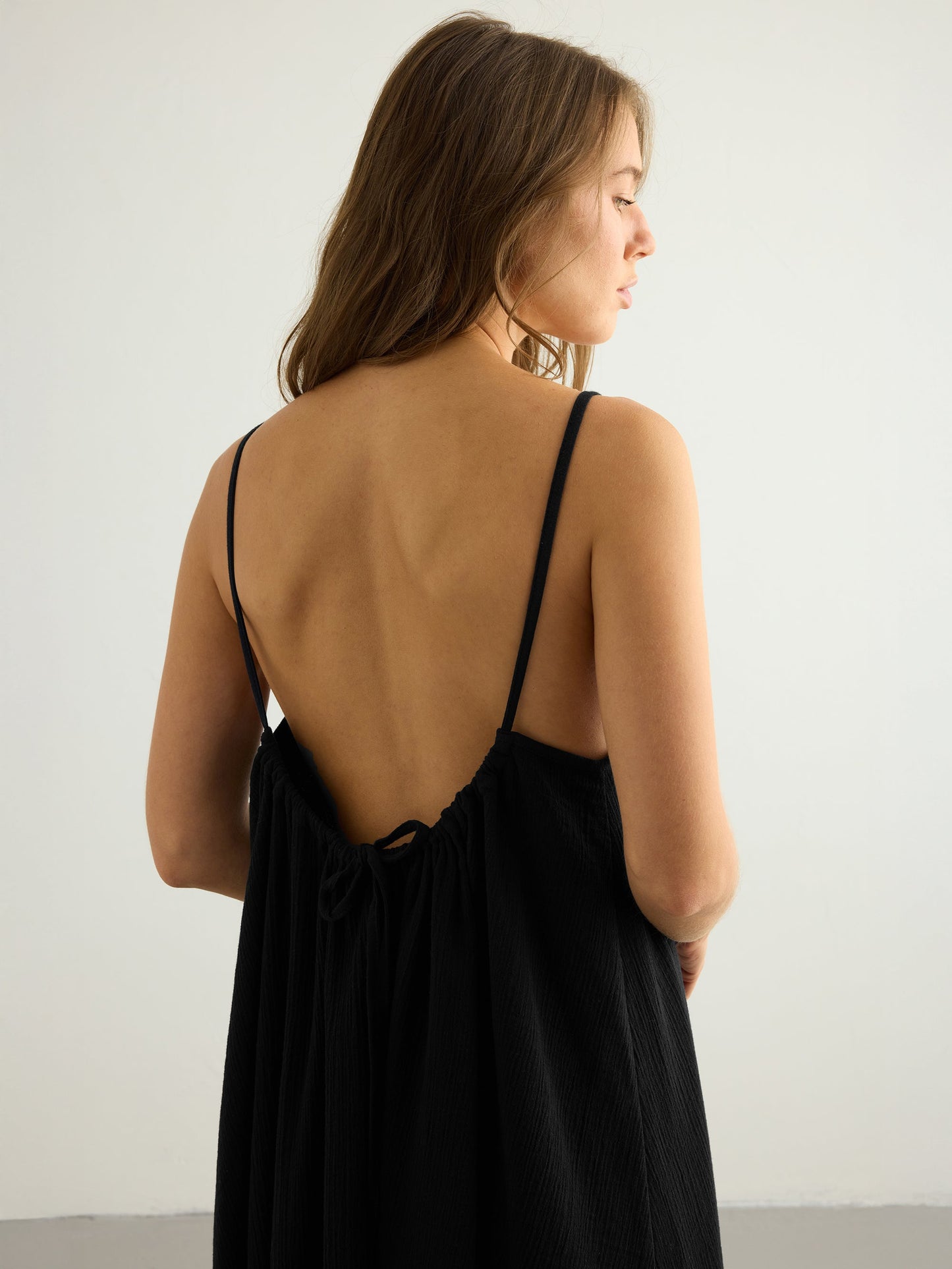 Aura Low Back Maxi Dress - Black
