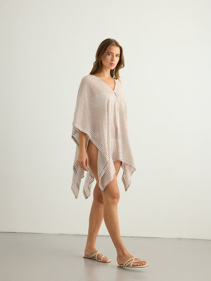 Ava Kimono - Burgundy Stripes