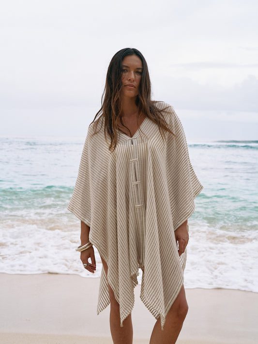 Ava Kimono - Khaki Green Stripes