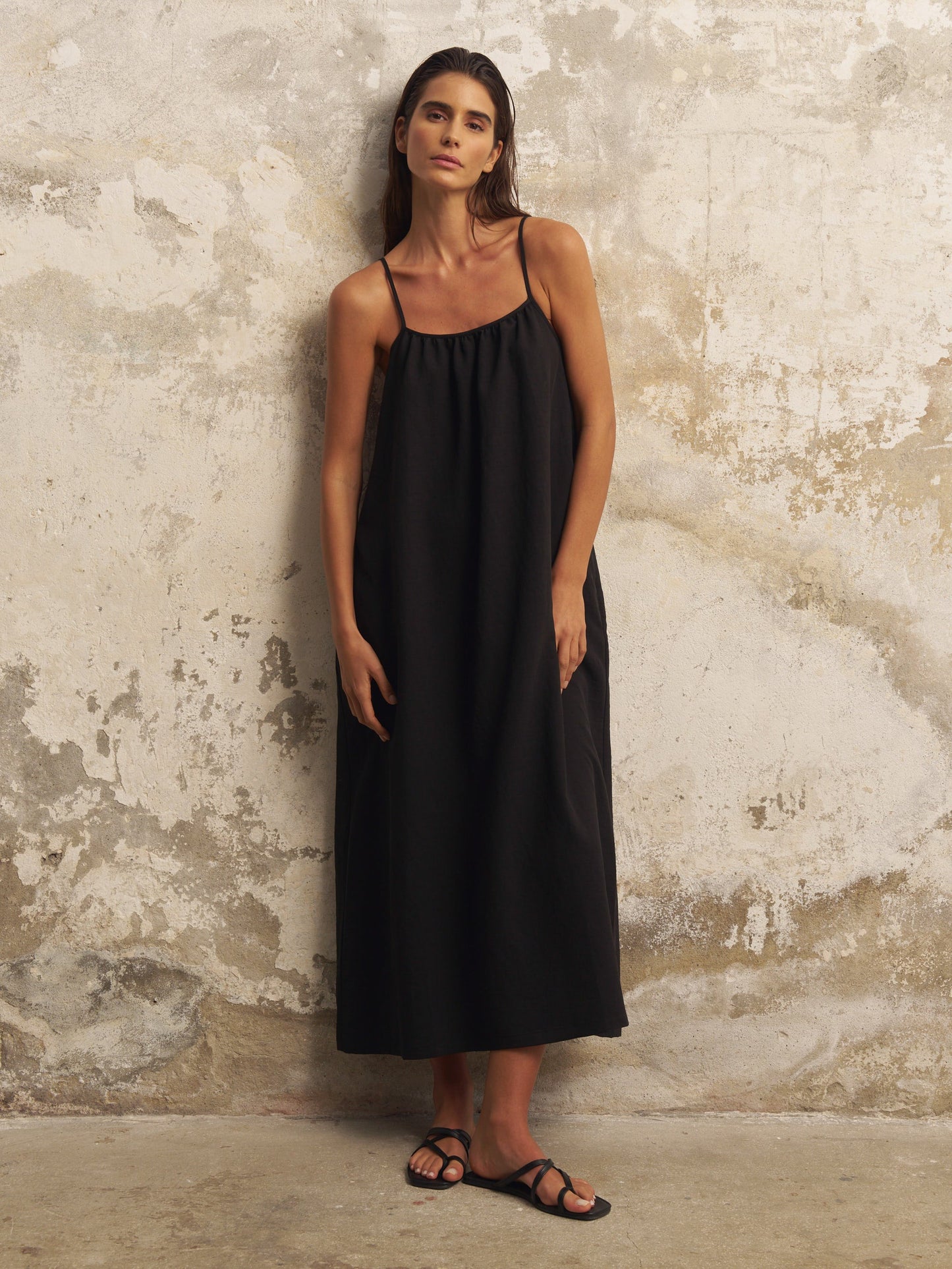 Bliss Flow Maxi Dress - Black