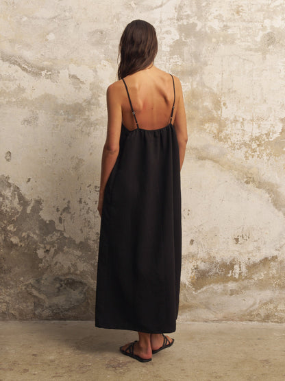 Bliss Flow Maxi Dress - Black