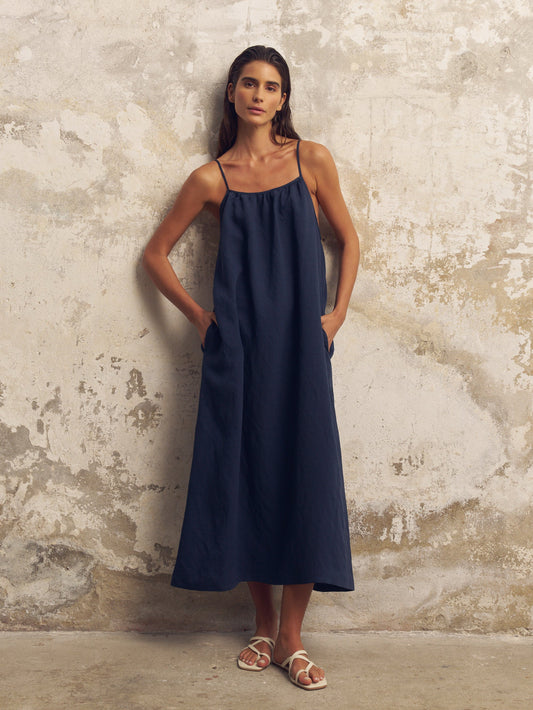 Bliss Flow Maxi Dress - Navy