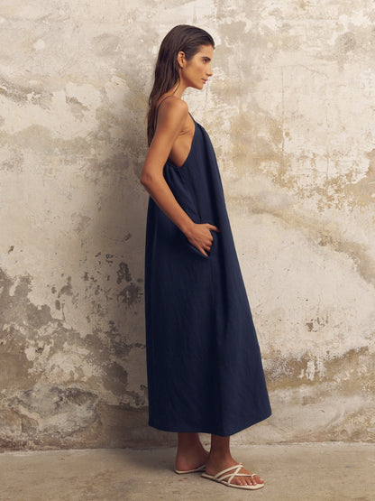 Bliss Flow Maxi Dress - Navy