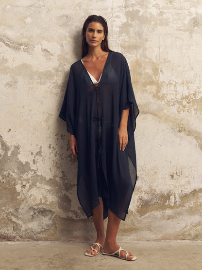 Bodrum Ties Kaftan - Navy