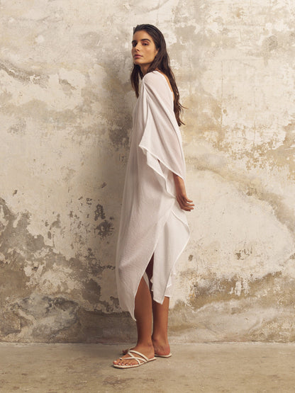 Bodrum Ties Kaftan - White