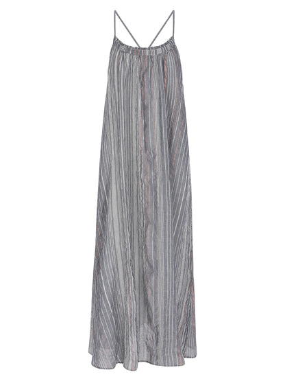 Canggu Maxi Dress - Navy With Stripes