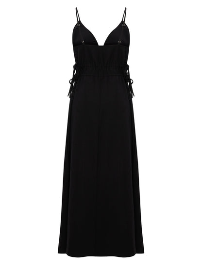 Sofia Ties Maxi Dress - Black