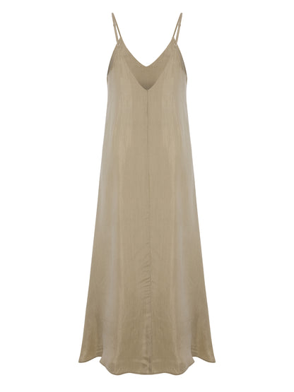 Lucid Flow Maxi Dress - Khaki Green