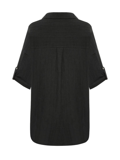 Kaya Oversized Shirt Dress - Charcoal