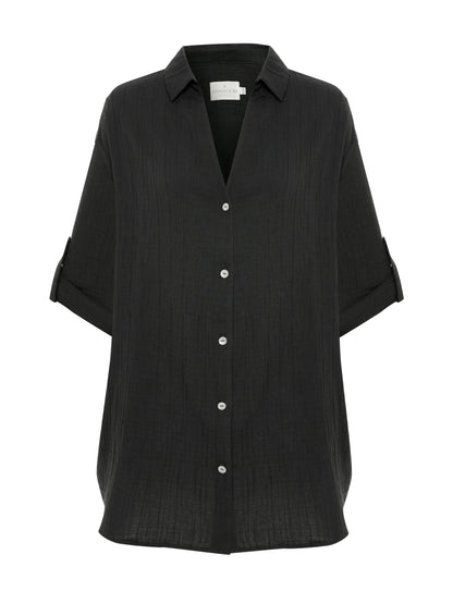 Kaya Oversized Shirt Dress - Charcoal