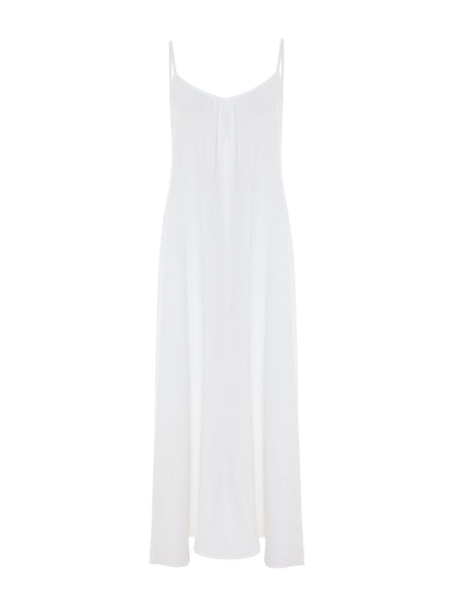 Aura Low Back Maxi Dress - White