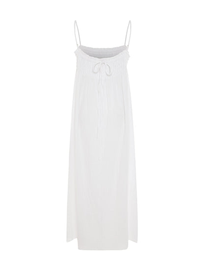 Kaya Smocked Maxi Dress - White