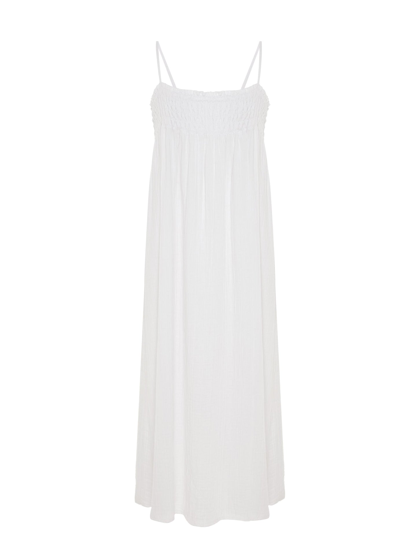 Kaya Smocked Maxi Dress - White