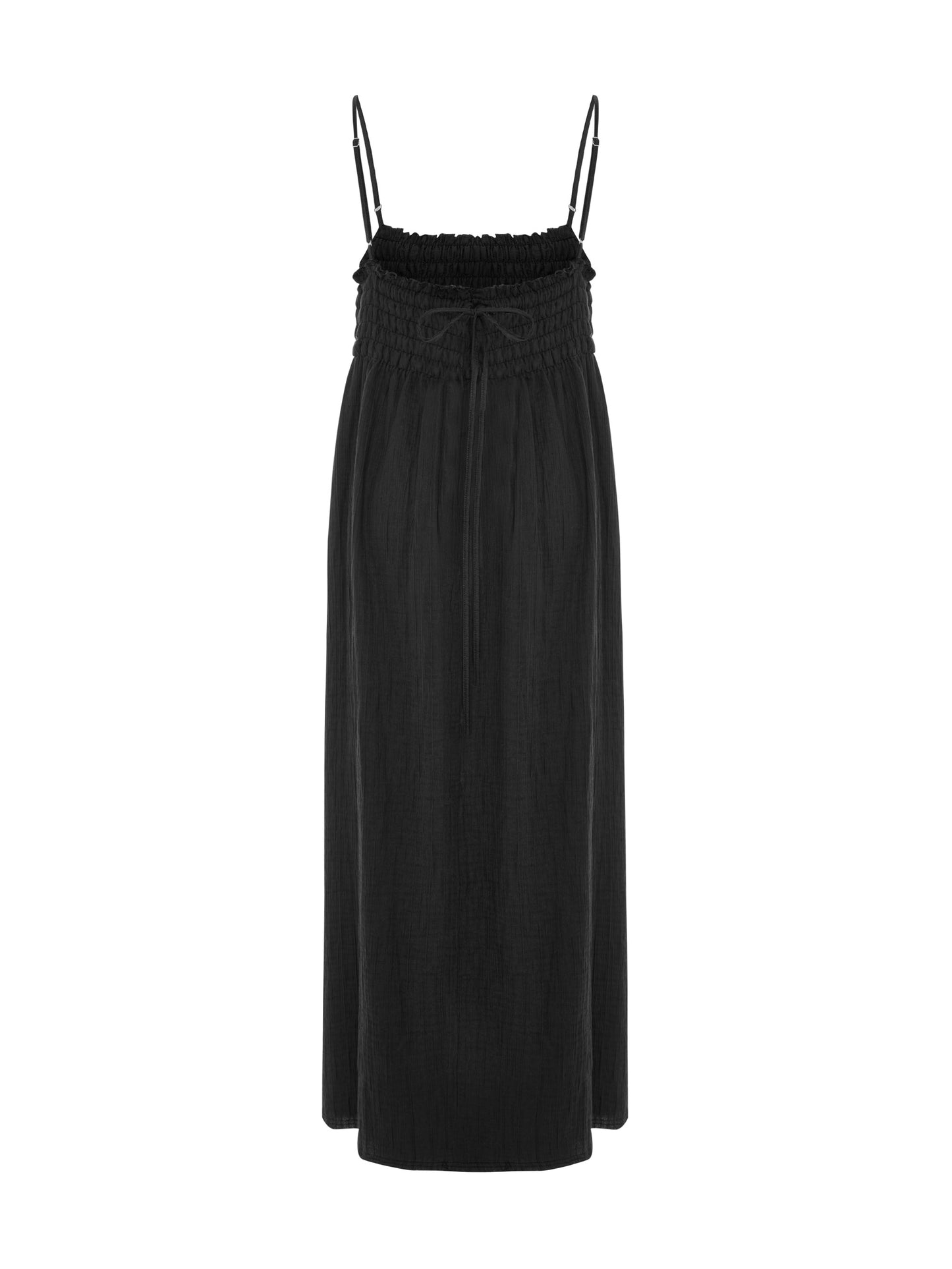 Kaya Smocked Maxi Dress - Charcoal