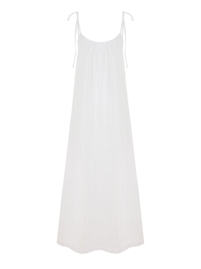 Kaya Tie Strap Maxi Dress - White