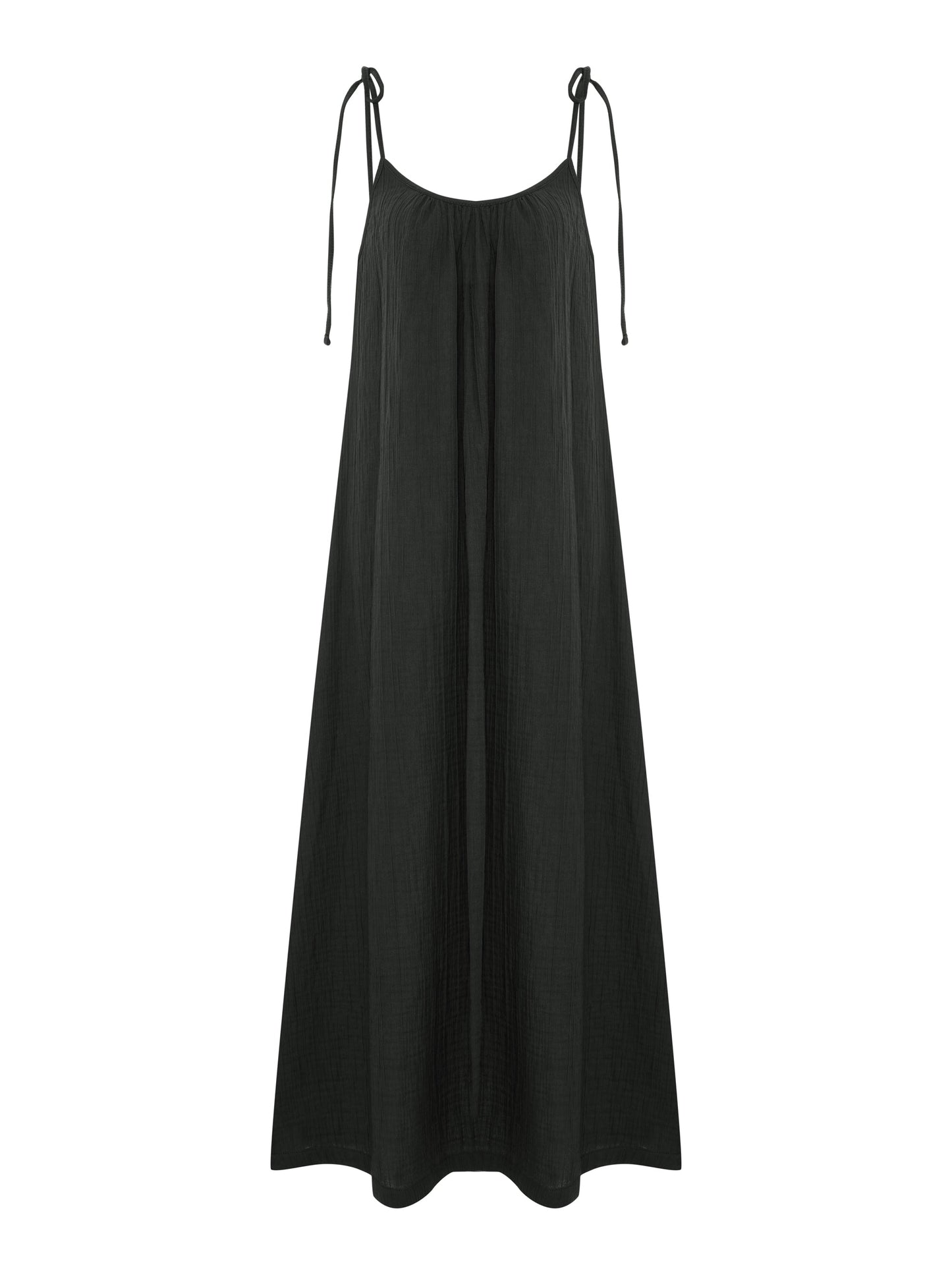 Kaya Tie Strap Maxi Dress - Charcoal