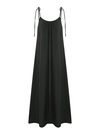 Kaya Tie Strap Maxi Dress - Charcoal