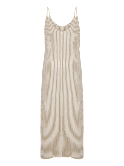 Yaz Dress - Khaki Green Stripes