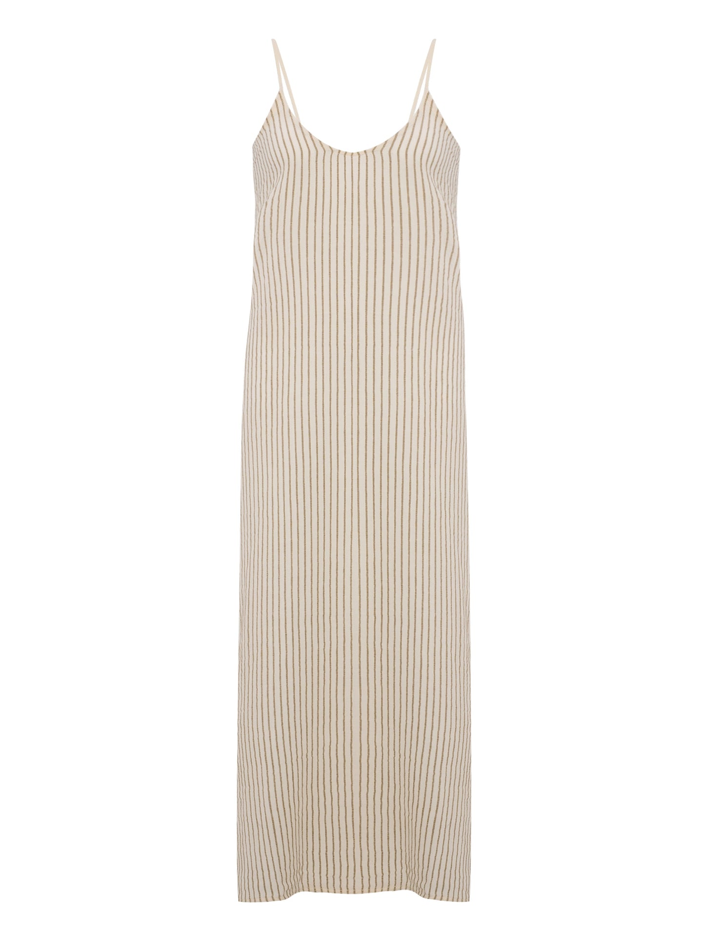 Yaz Dress - Khaki Green Stripes