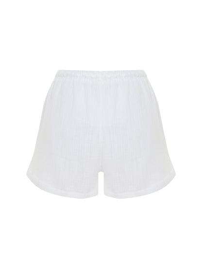 Aura Drawstring Shorts - White