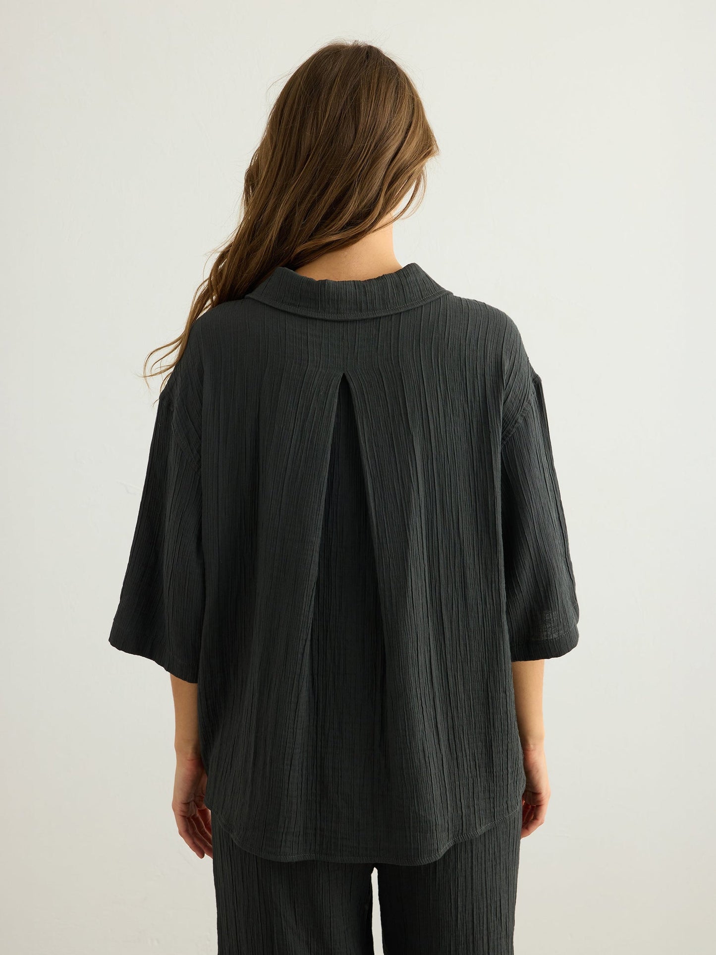 Kaya Boyfriend Shirt - Charcoal