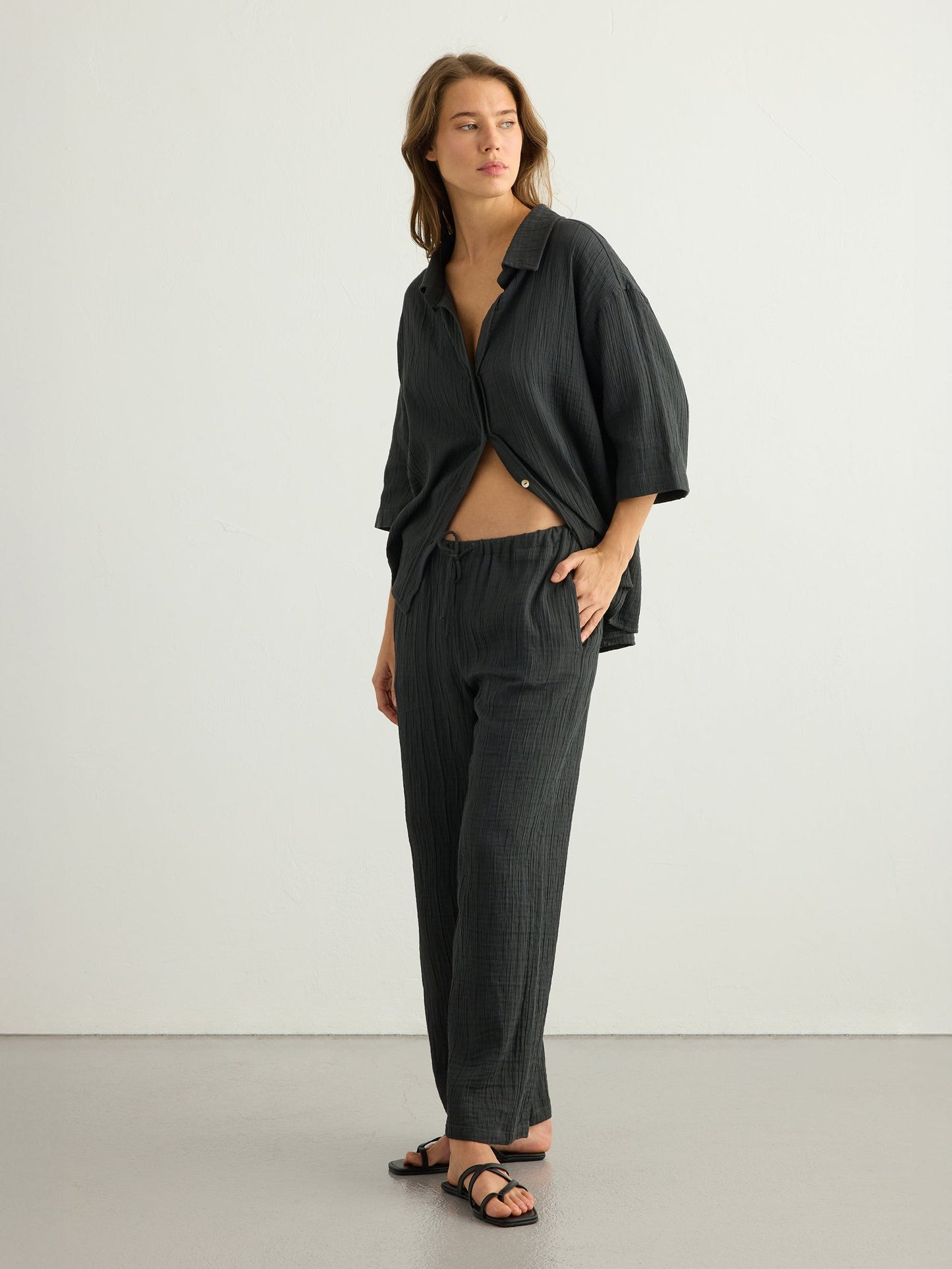 Kaya Drawstring Pants - Charcoal