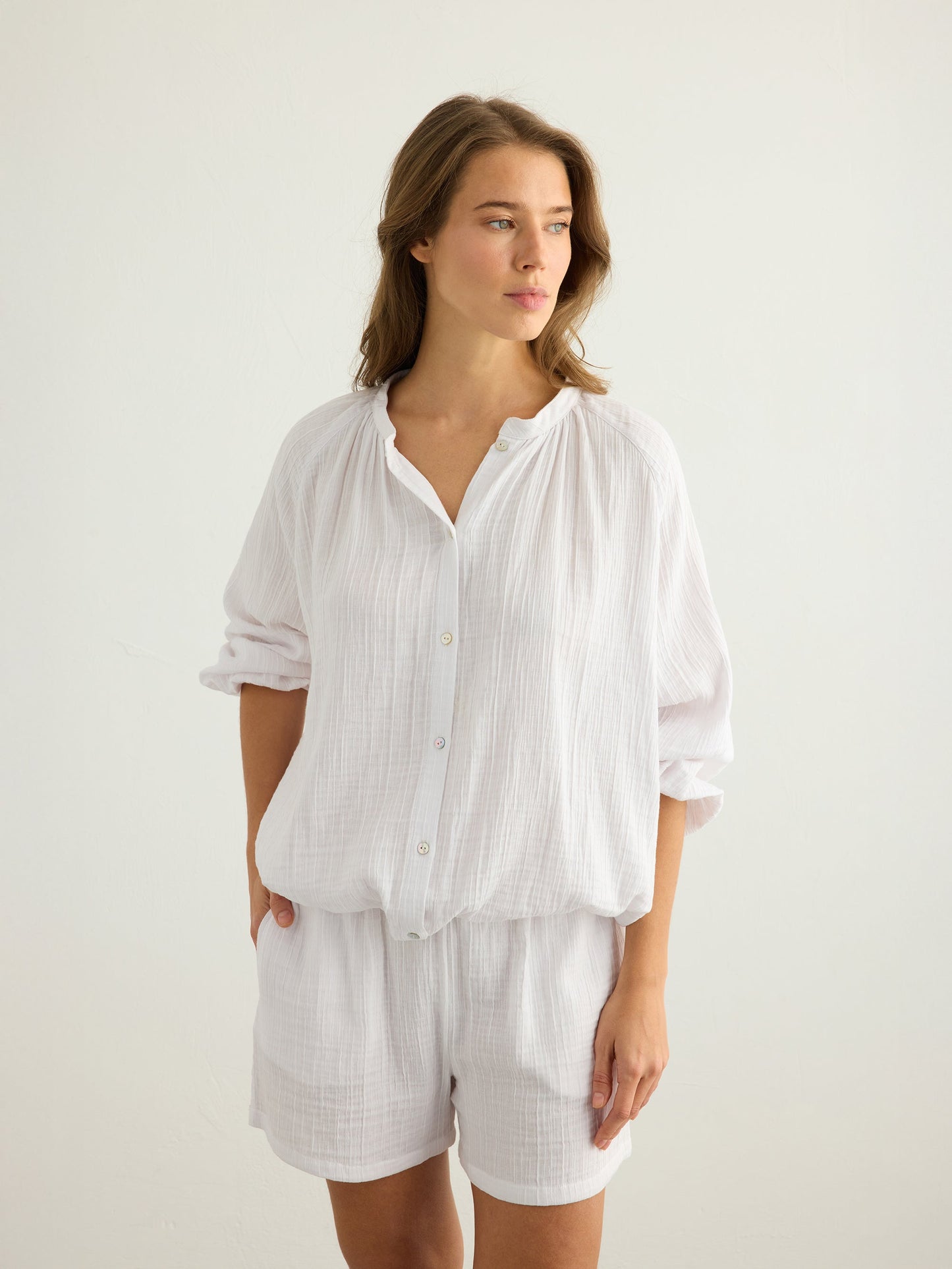 Kaya Buttoned Blouse - White