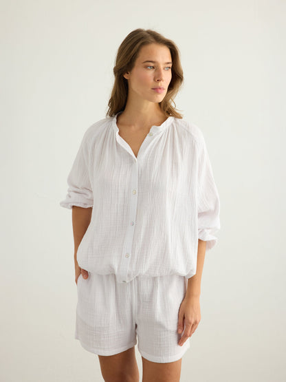 Kaya Buttoned Blouse - White