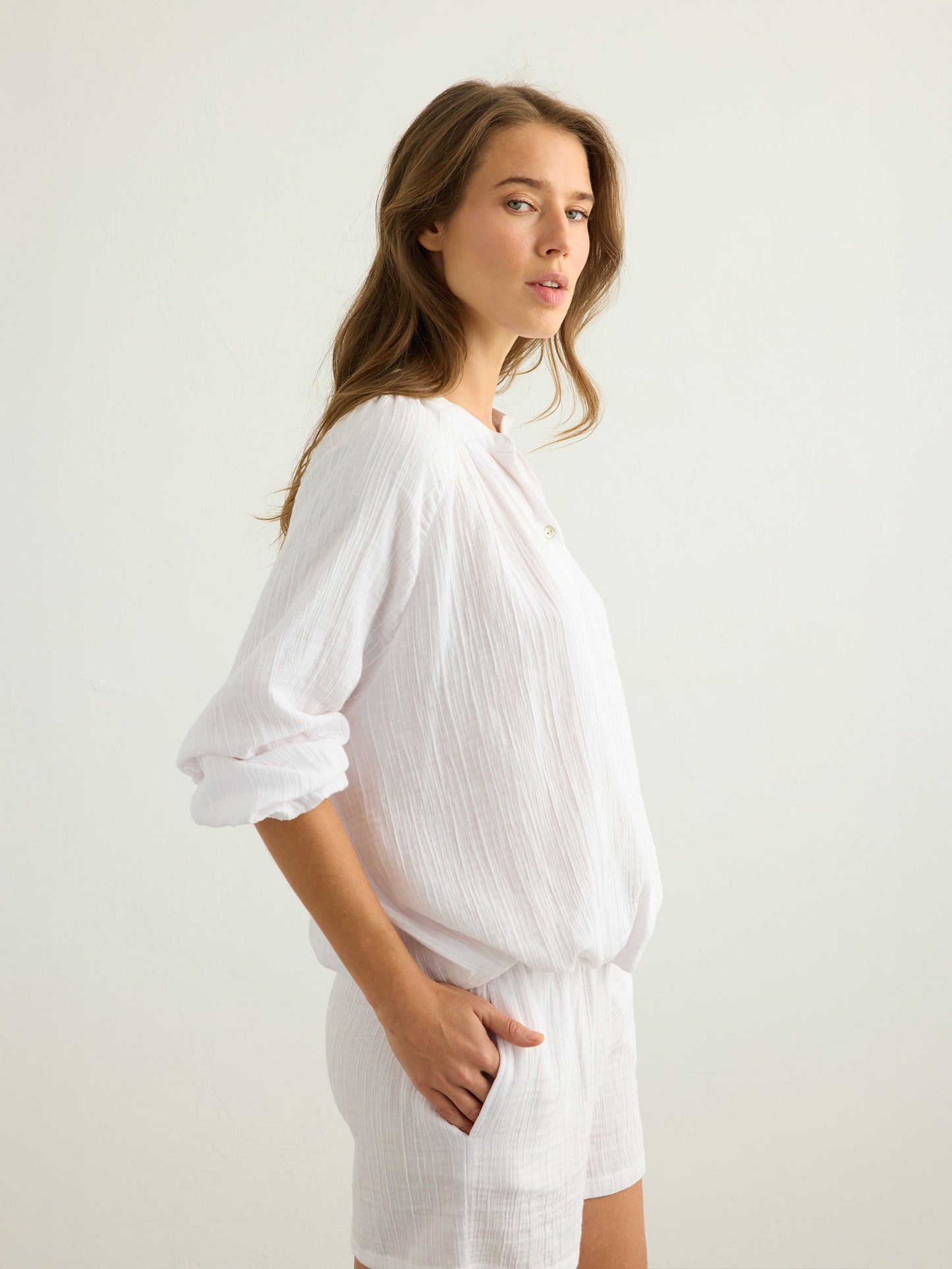 Kaya Buttoned Blouse - White