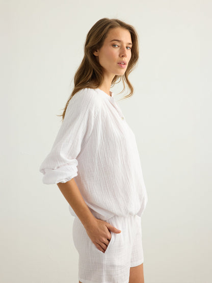 Kaya Buttoned Blouse - White