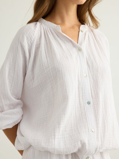 Kaya Buttoned Blouse - White