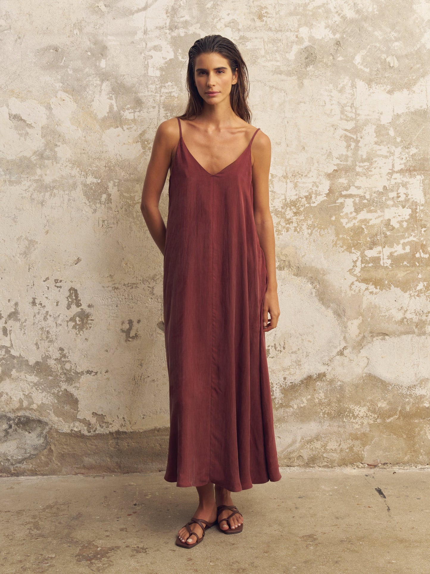 Lucid Flow Maxi Dress - Burgundy