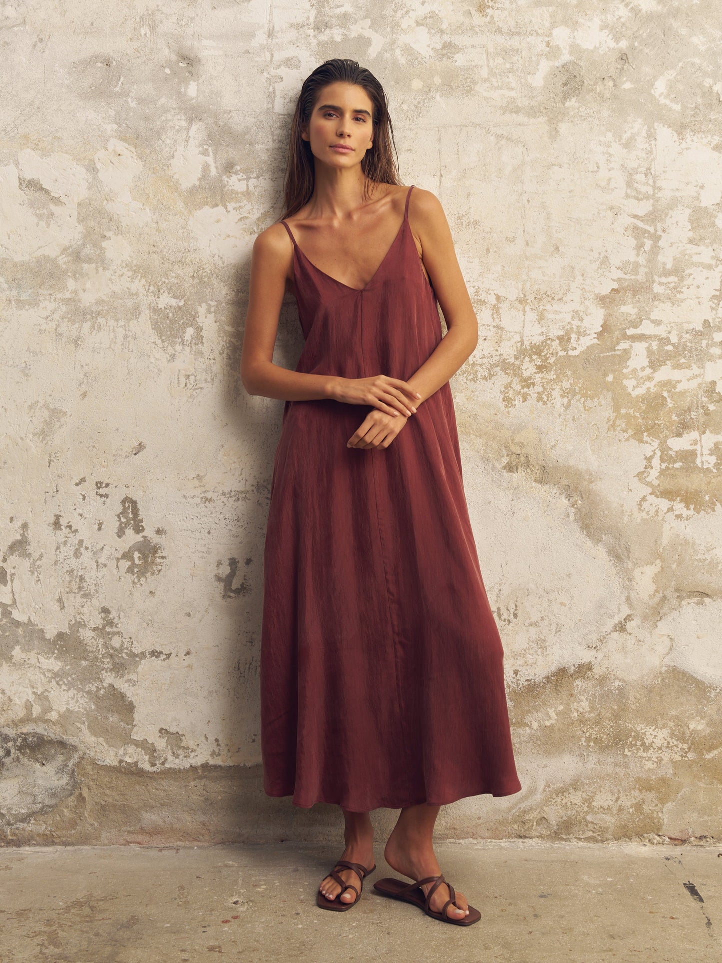 Lucid Flow Maxi Dress - Burgundy