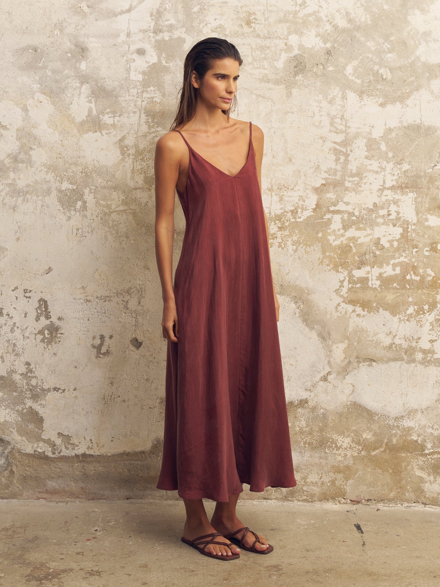 Lucid Flow Maxi Dress - Burgundy