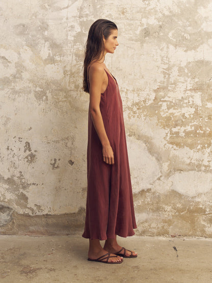 Lucid Flow Maxi Dress - Burgundy