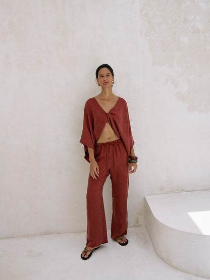 Lucid Knot Top - Burgundy