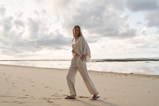 Lucid Flow Tie Pants - Sand
