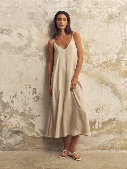 Lucid Flow Maxi Dress - Sand