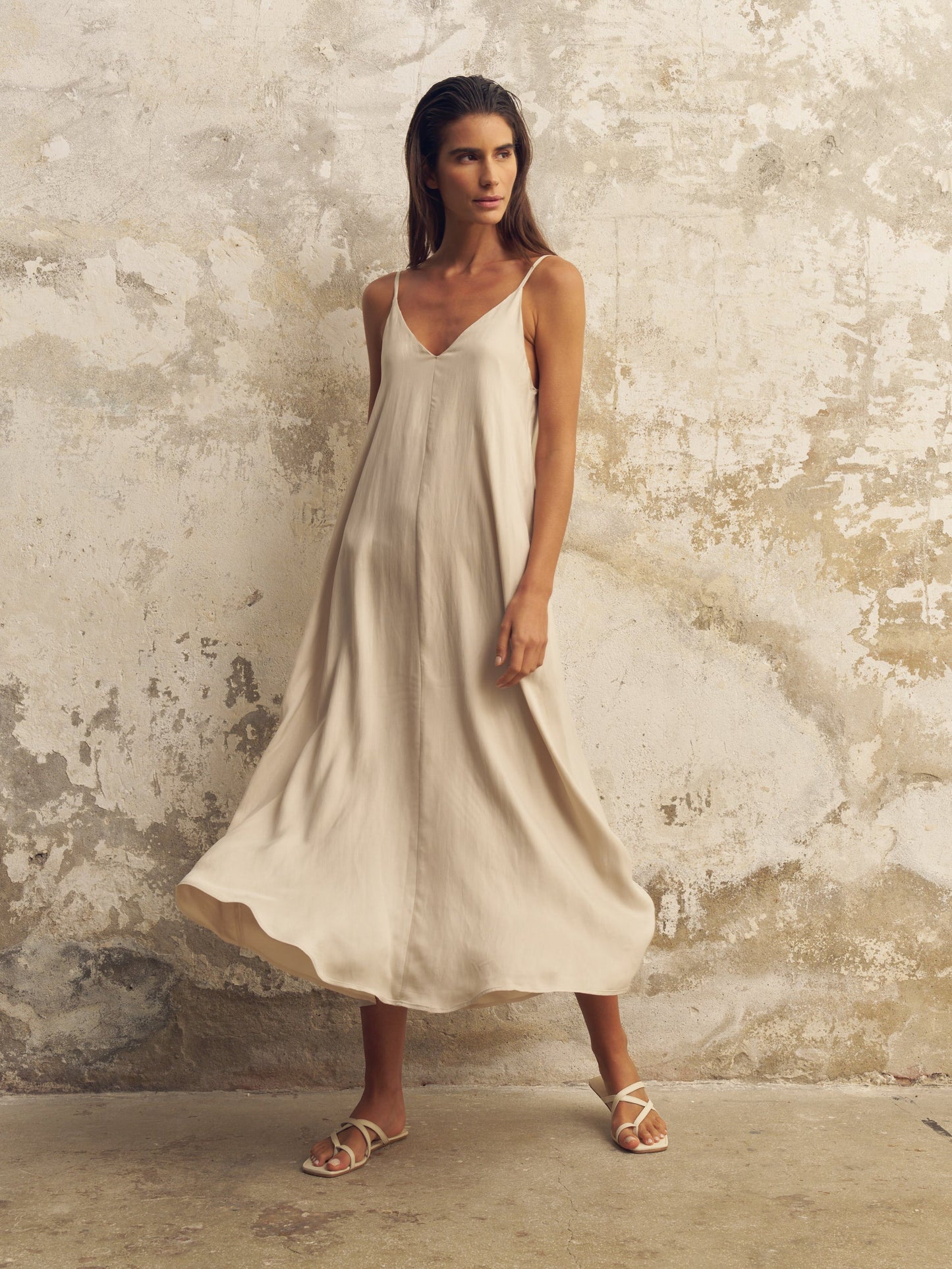 Lucid Flow Maxi Dress - Sand