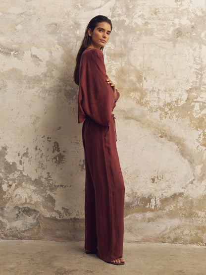 Lucid Knot Top - Burgundy