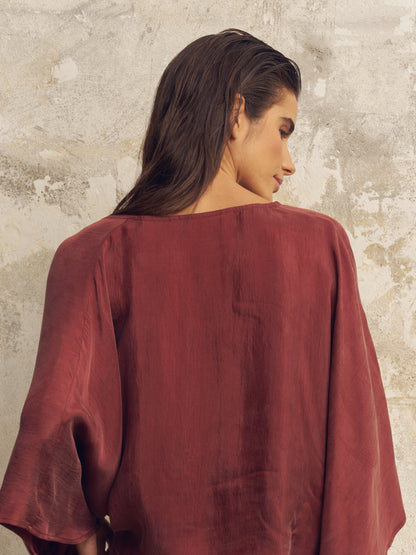 Lucid Knot Top - Burgundy