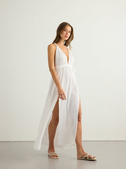 Muse Braided Straps Dress - White