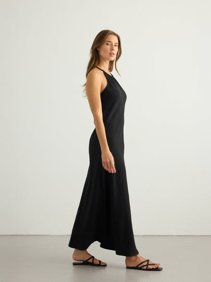 Nora Halter Maxi Dress - Black
