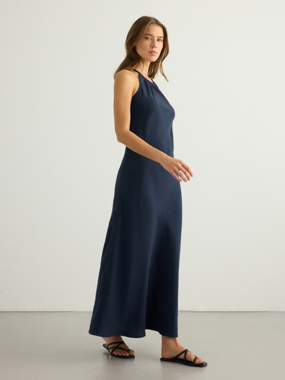 Nora Halter Maxi Dress - Navy
