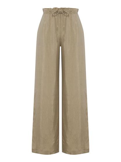 Lucid Flow Tie Pants - Khaki Green